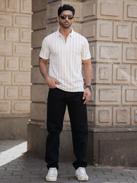 Powerlook Men Striped Polo Collar T-shirt