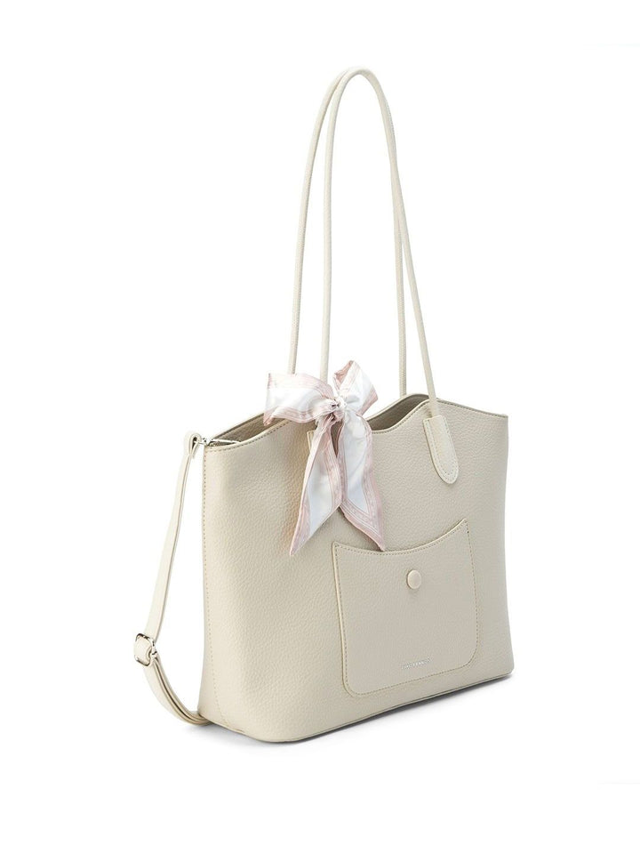 Lino Perros Colourblocked Oversized Bucket Tote Bag with Bow Detail