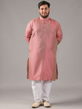 SOJANYA PLUS Plus Size Men Ethnic Motifs Woven Design Straight Kurta With Pyjamas