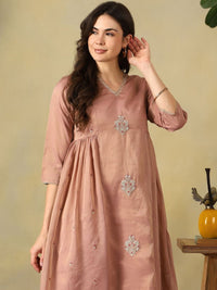 Mamicha Women Ethnic Motifs Embroidered Empire Thread Work Kurta with Trousers