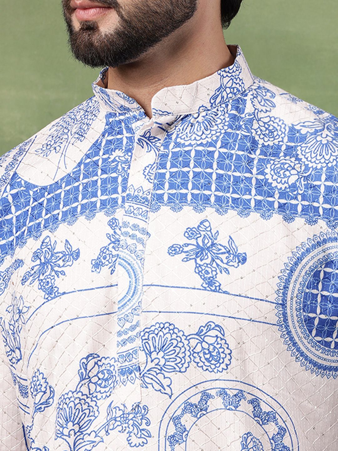 SOJANYA Men Ethnic Motifs Embroidered Thread Work Kurta