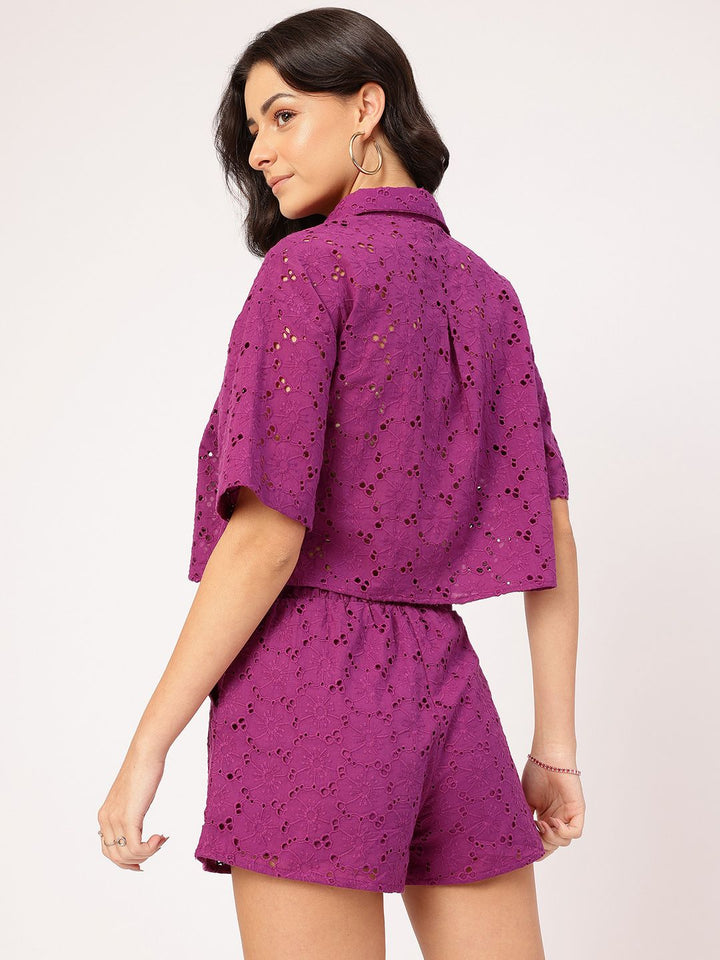DressBerry Comfy & Stylish Pure Cotton Schiffli Co-Ords