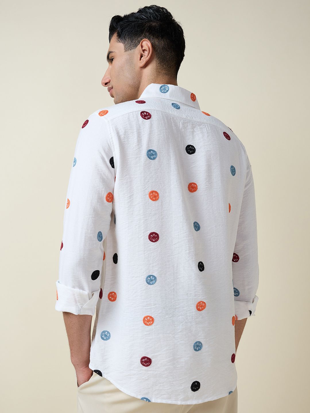 Thomas Scott Men Embroidered Regular Fit Casual Shirt