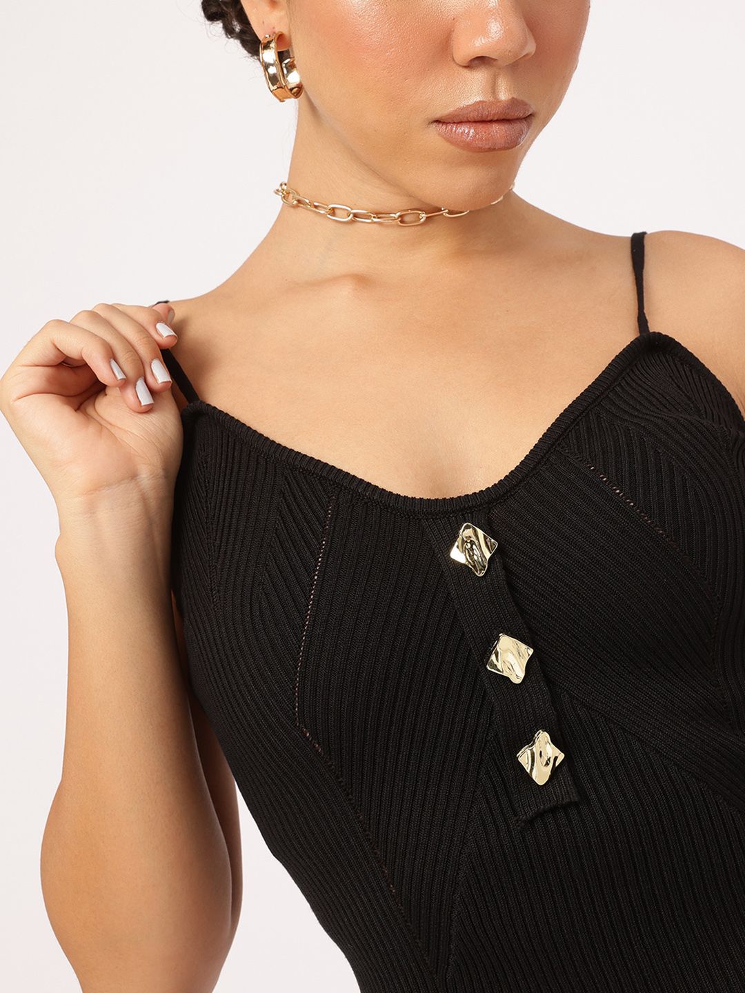 DressBerry Feminine Flair Strappy Textured Top
