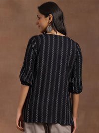 Libas Ethnic Motifs Woven Design V-Neck Pleated Kurti