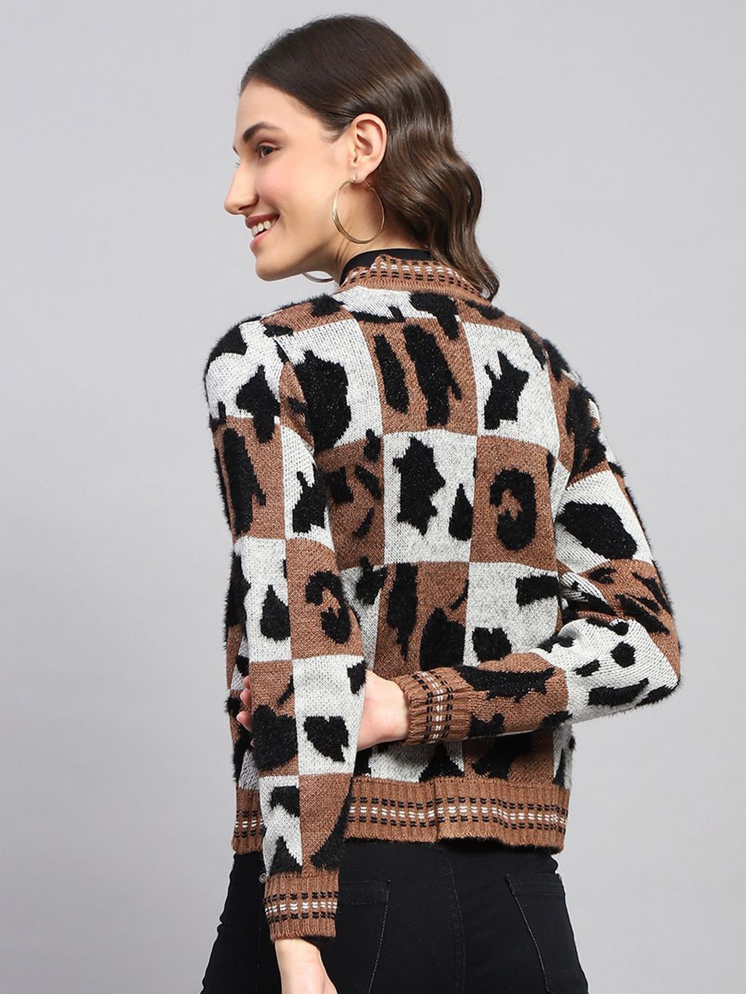 Monte Carlo Women Printed Woollen Cardigan