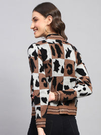 Monte Carlo Women Printed Woollen Cardigan