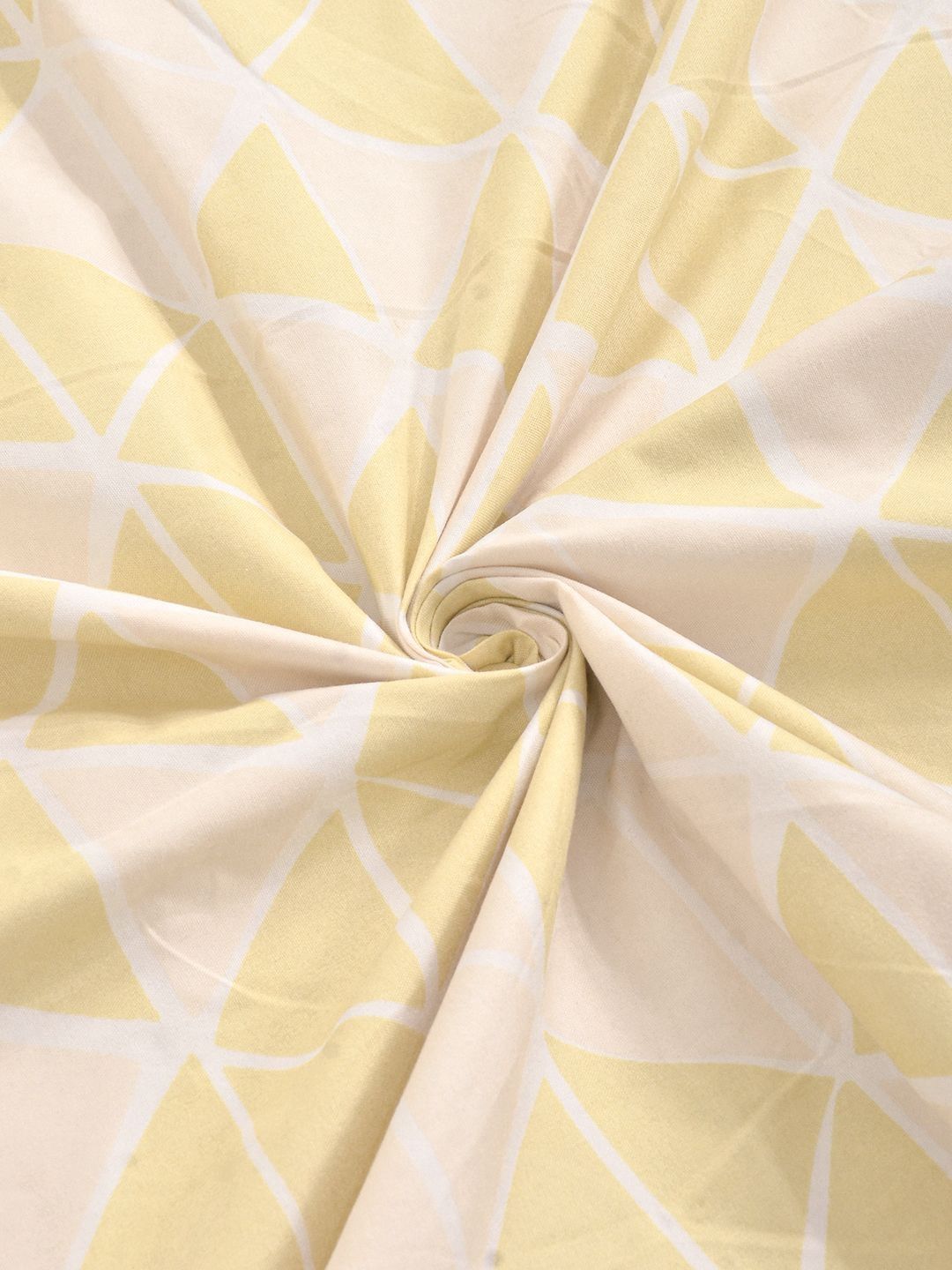 Aura Yellow Geometric Printed 300 TC King Bedsheet Set 2.50 x 2.25 m