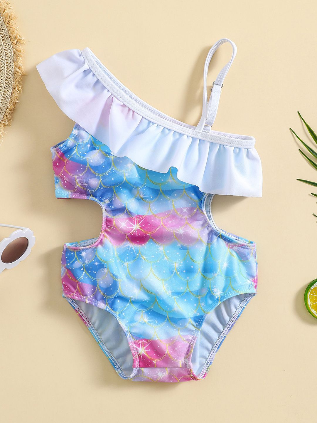 YK Girls Printed Swimwear Bodysuit