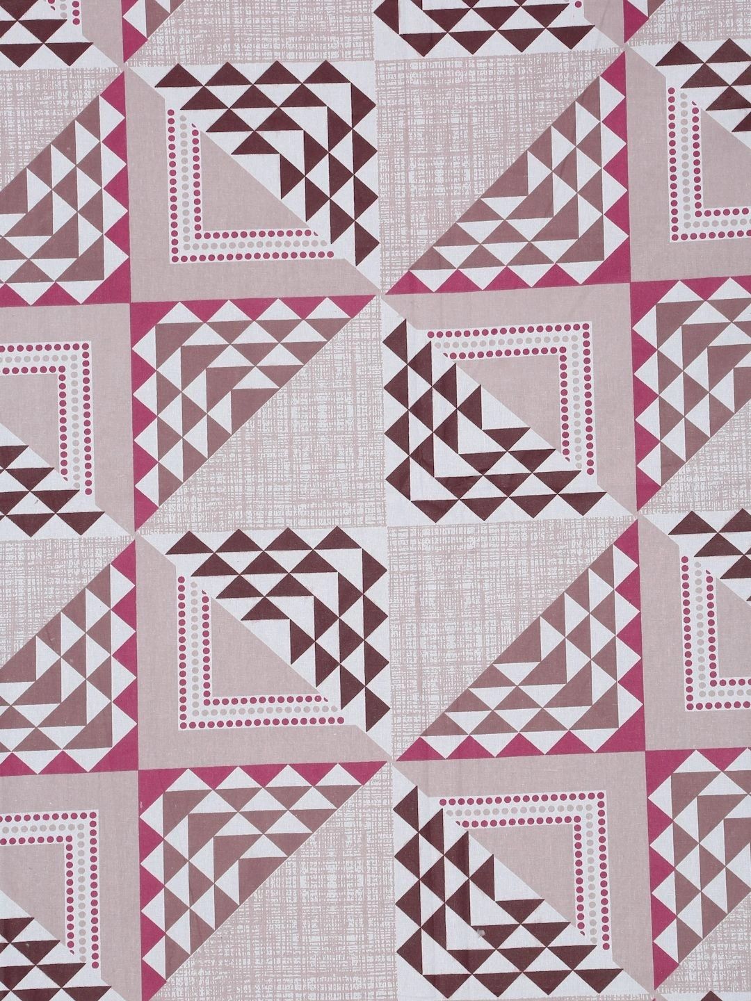 Myntra Elegant Homes Pink & White Geometric 400 TC Single Bedsheet with 1 Pillow Covers