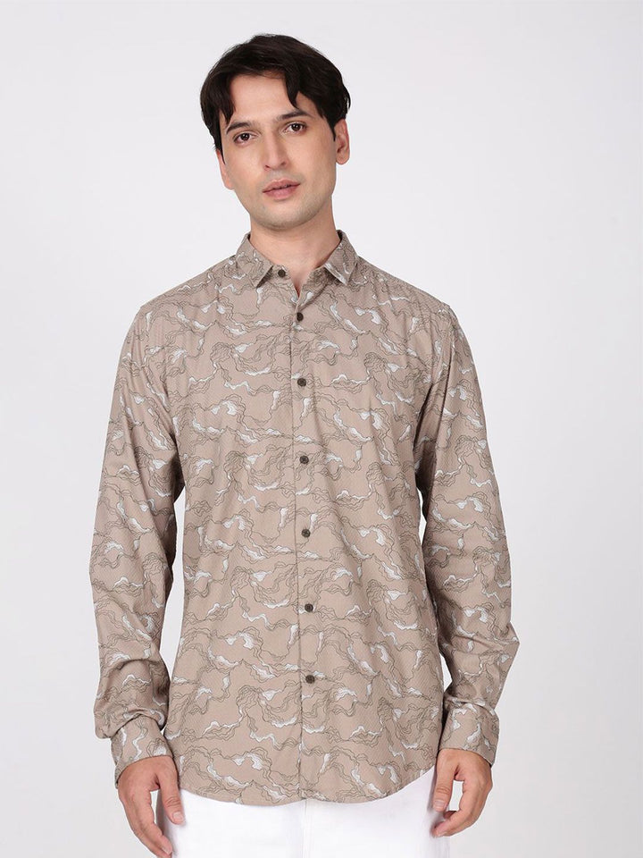 Bene Kleed Men Slim Fit Printed Casual Cotton Shirt