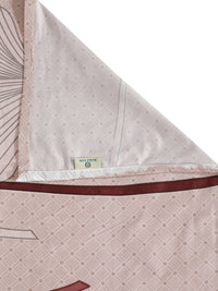 Myntra Elegant Homes Pink Leaf Polycotton 300 TC Single Fine Bedsheet with a Pillow Cover-89 x 59 inches