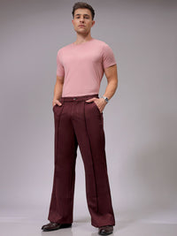 The Indian Garage Co Men Flared Mid-Rise Pleated Wide Leg Trousers