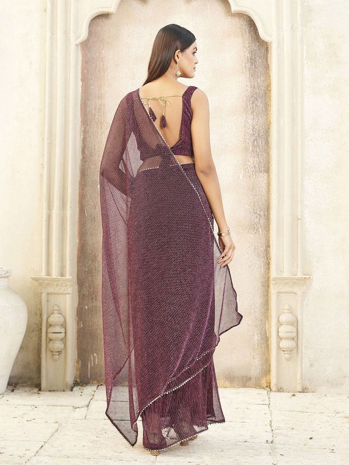 Tikhi Imli Lycra Ready to Wear Saree With Blouse Piece