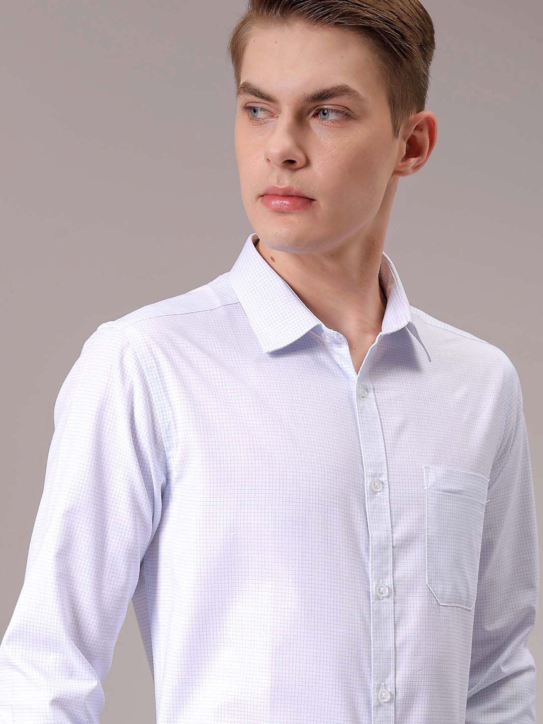 The Indian Garage Co. X Luxe Men Spread Collar Micro Checked Slim Fit Formal Shirt