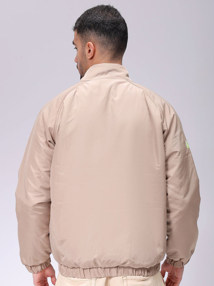 The Indian Garage Co Men Lightweight Puffer Jacket with Embroidered