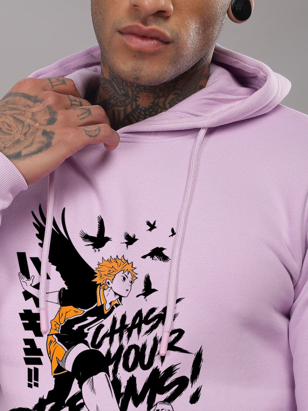 ADRO Men Printed Hooded Sweatshirt