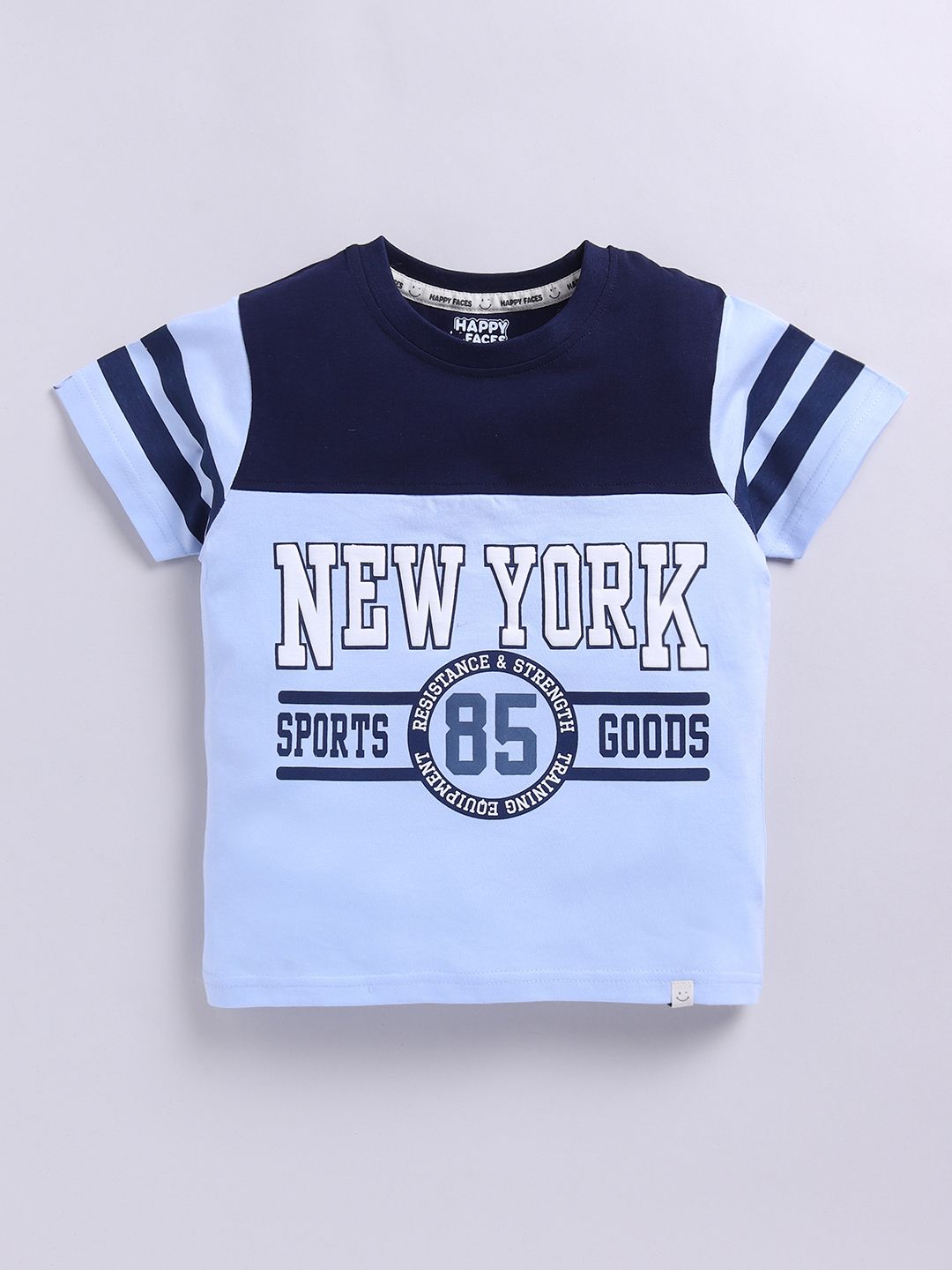 Happy Faces Kids Boys Typography Printed Pure Cotton T-Shirt