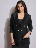SASSAFRAS Comfort-Fit Double-Breasted Blazer