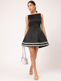 DressBerry Old-school Couture Satin Low back A-Line Mini Dress