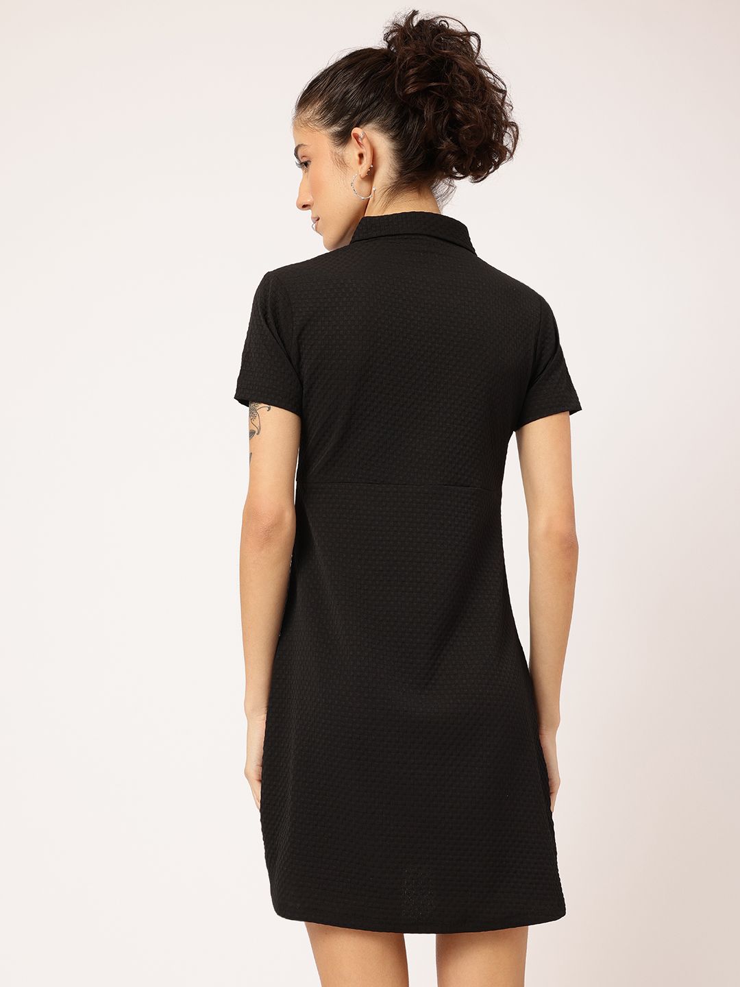 DressBerry Eclectic Edge Textured Mini T-shirt Dress