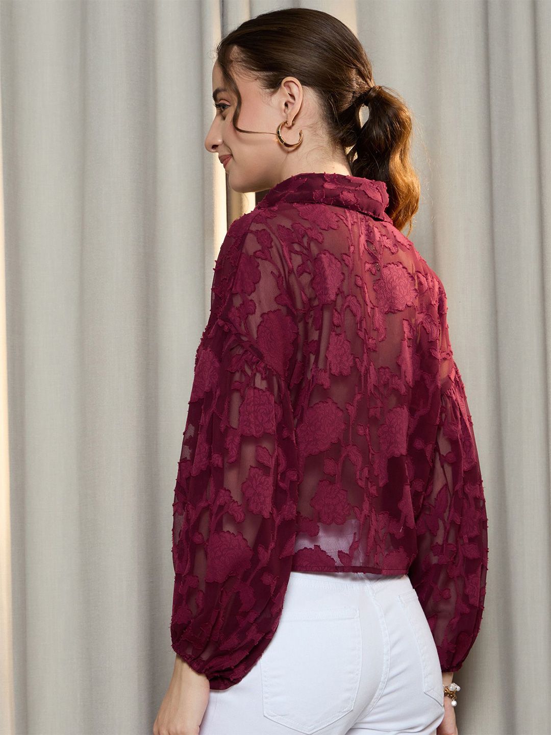 Berrylush Floral Shirt Style Top