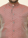 SOJANYA PLUS Men Printed Nehru Plus Size Jacket