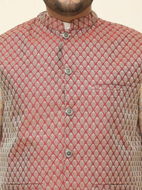 SOJANYA PLUS Men Printed Nehru Plus Size Jacket