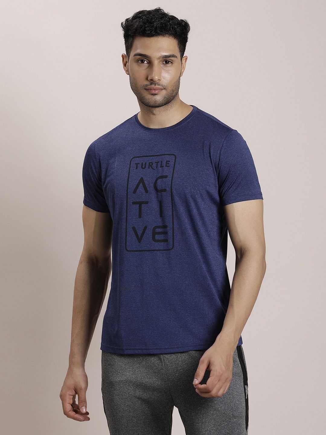 Turtle Men Typography Printed Round Neck Slim Fit T-shirt
