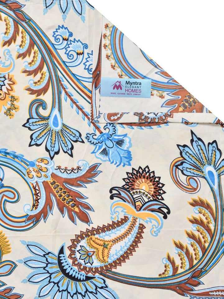 Myntra Elegant Homes Blue & White Floral 300 TC King Bedsheet with 2 Pillow Covers