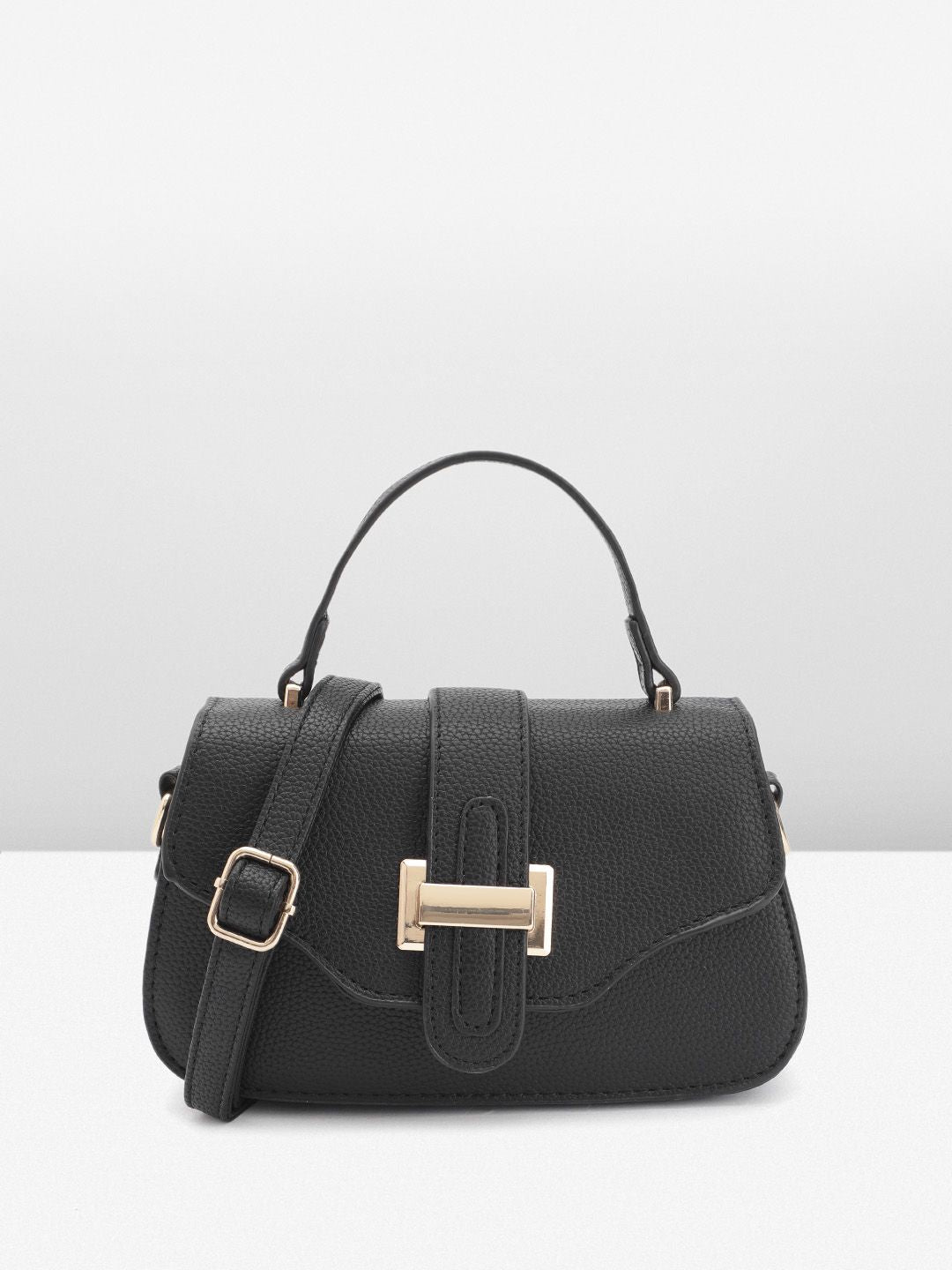 DressBerry Textured Structured Satchel Bag