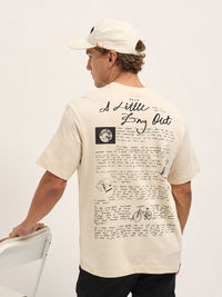 THE BEAR HOUSE Men Typography Printed Round Neck Oversized T-shirt