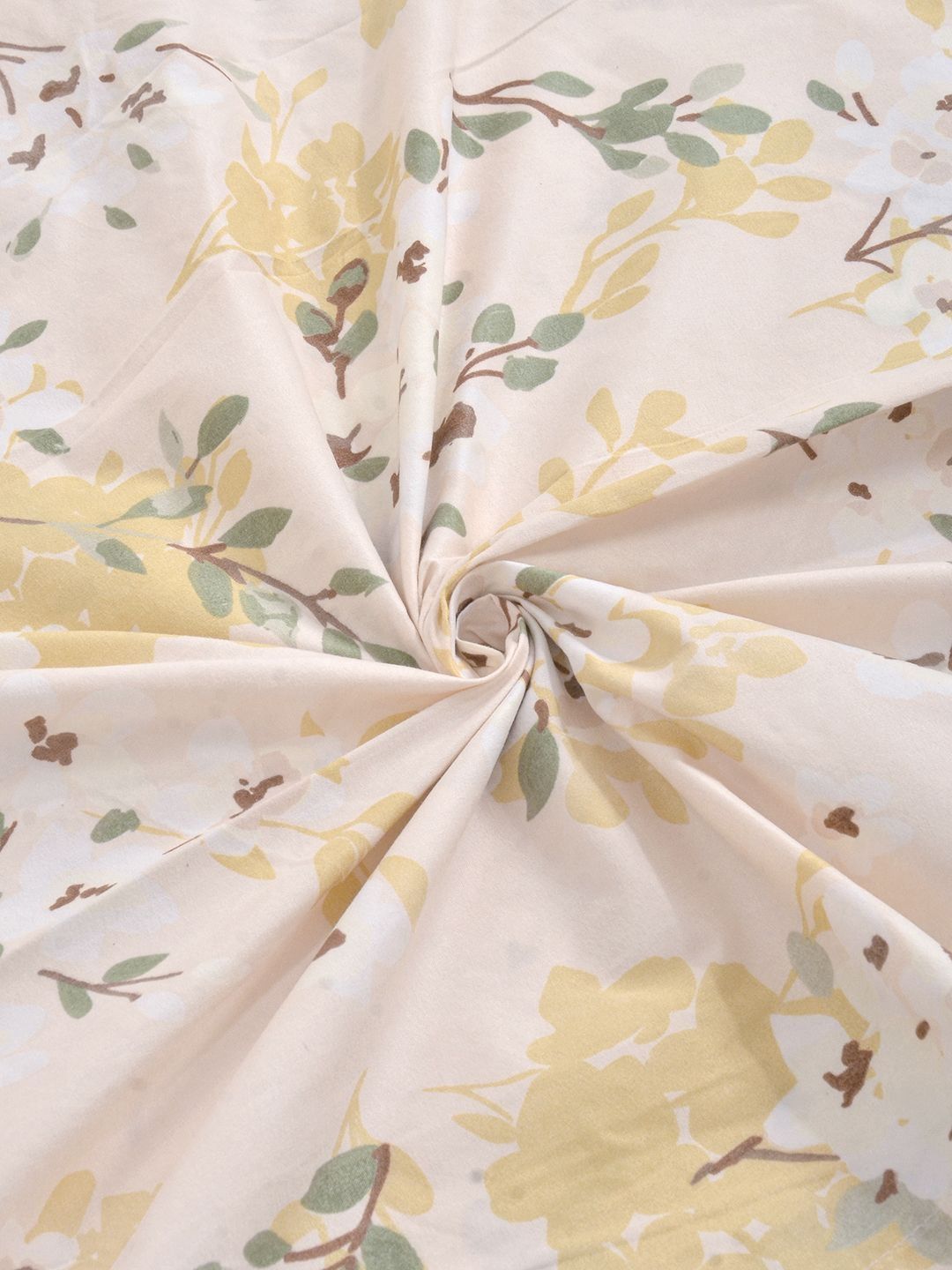 Aura Kuning & Putih Bunga 300 TC Set Cadar Double King 2.50 m x 2.25 m