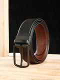 Teakwood Leathers Men Textured Leather Reversible Formal Belt