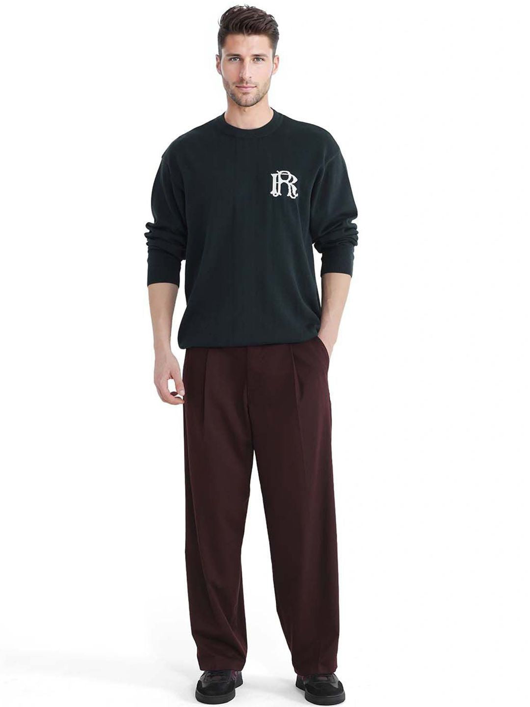RARE RABBIT Men Round Neck Cotton Pullover