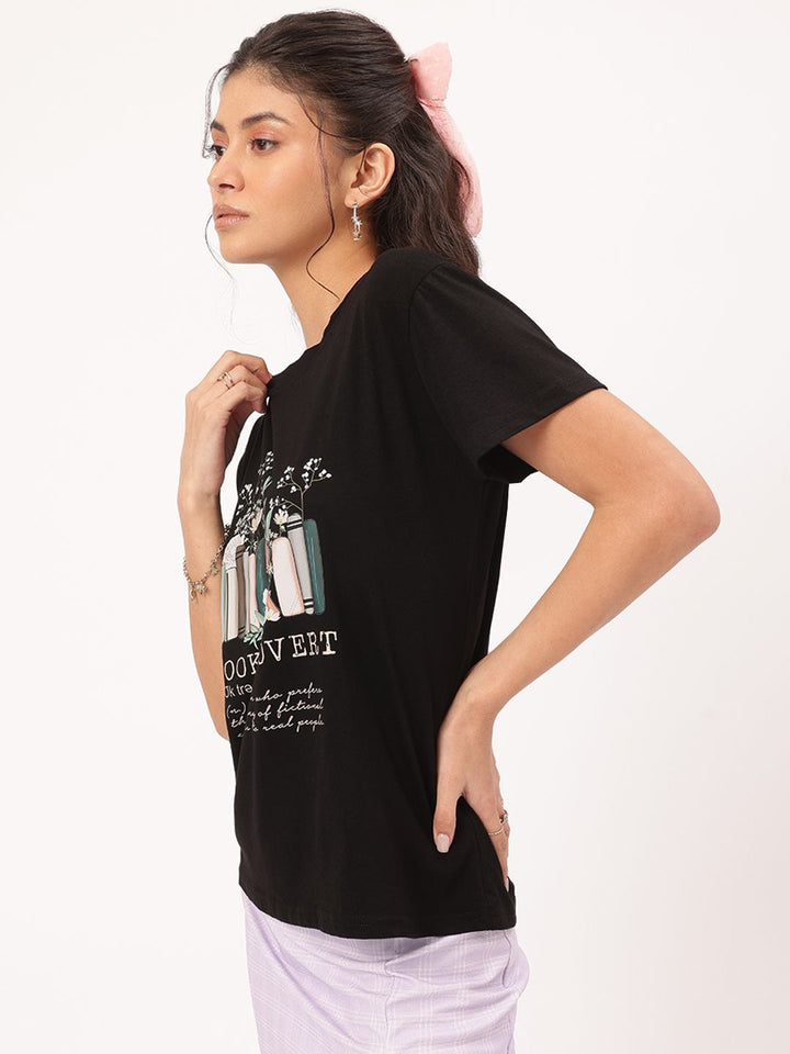 DressBerry Bookworm Chic Printed Classic Tee