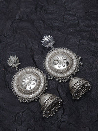 Anouk Silver-Plated Dome Shaped Jhumkas