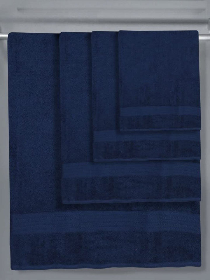 BOMBAY DYEING Navy Blue 4 Pieces Cotton 450 GSM Towel Set