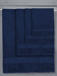 BOMBAY DYEING Navy Blue 4 Pieces Cotton 450 GSM Towel Set