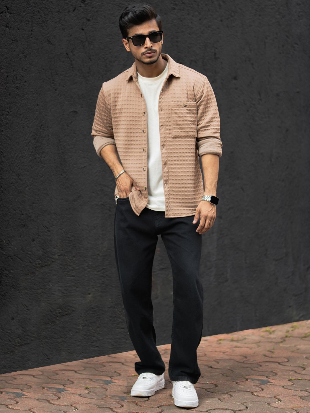 Powerlook Men Horizontal Stripes Opaque Casual Shirt