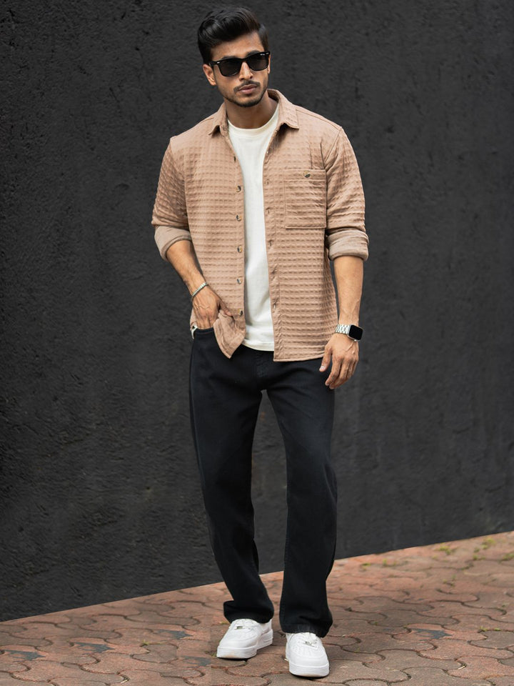 Powerlook Men Horizontal Stripes Opaque Casual Shirt