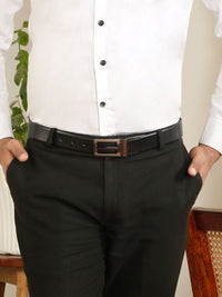 Teakwood Leathers Men Textured Leather Reversible Formal Belt