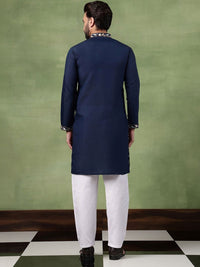 Anouk Men Animal Embroidered Regular Thread Work Pure Cotton Kurta with Pyjamas