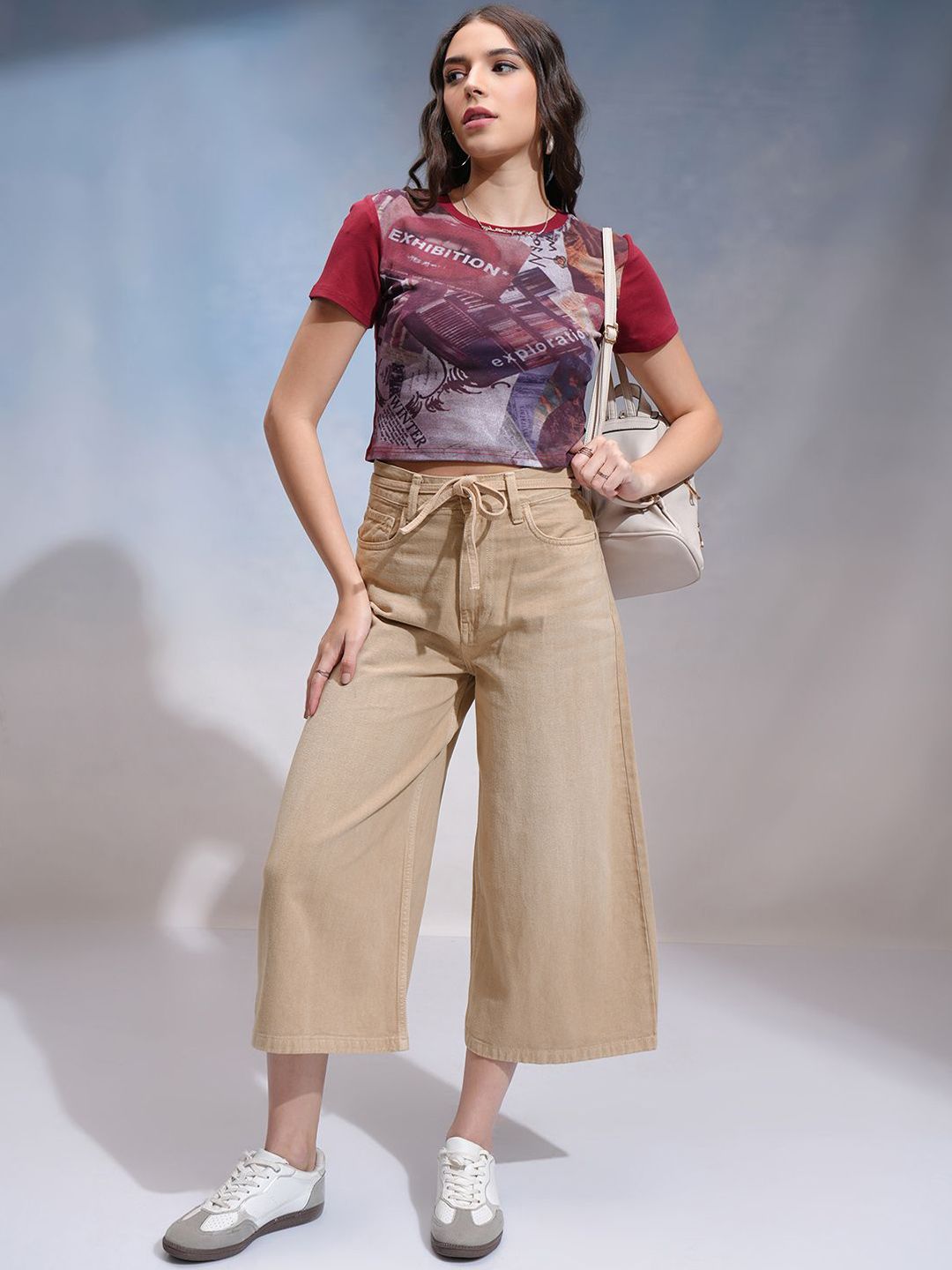 ESPYR By Tokyo Talkies Women Wide Leg High-Rise Stretchable Jeans