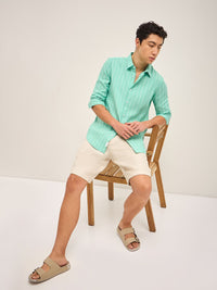 THE BEAR HOUSE Men Vertical Striped Cotton Slim Fit Casual Shirt