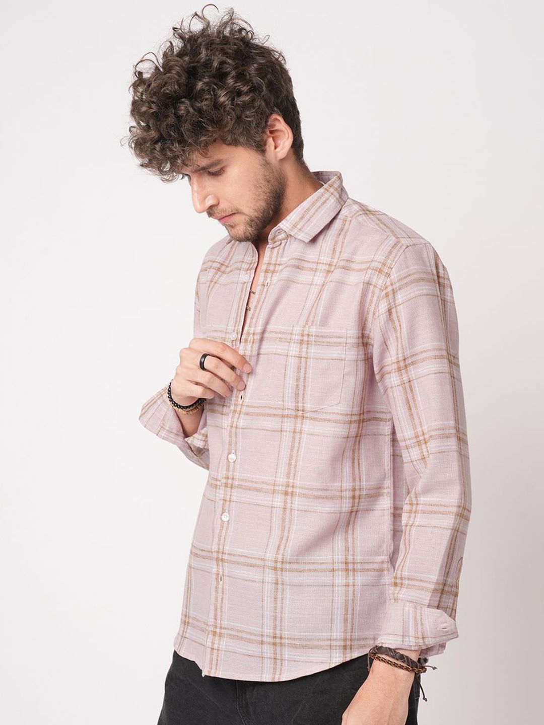VASTRADO Classic Checked Slim Fit Pure Cotton Casual Shirt