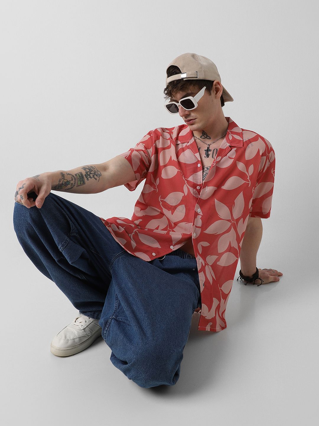 VASTRADO Men Classic Floral Printed Oversized Casual Shirt