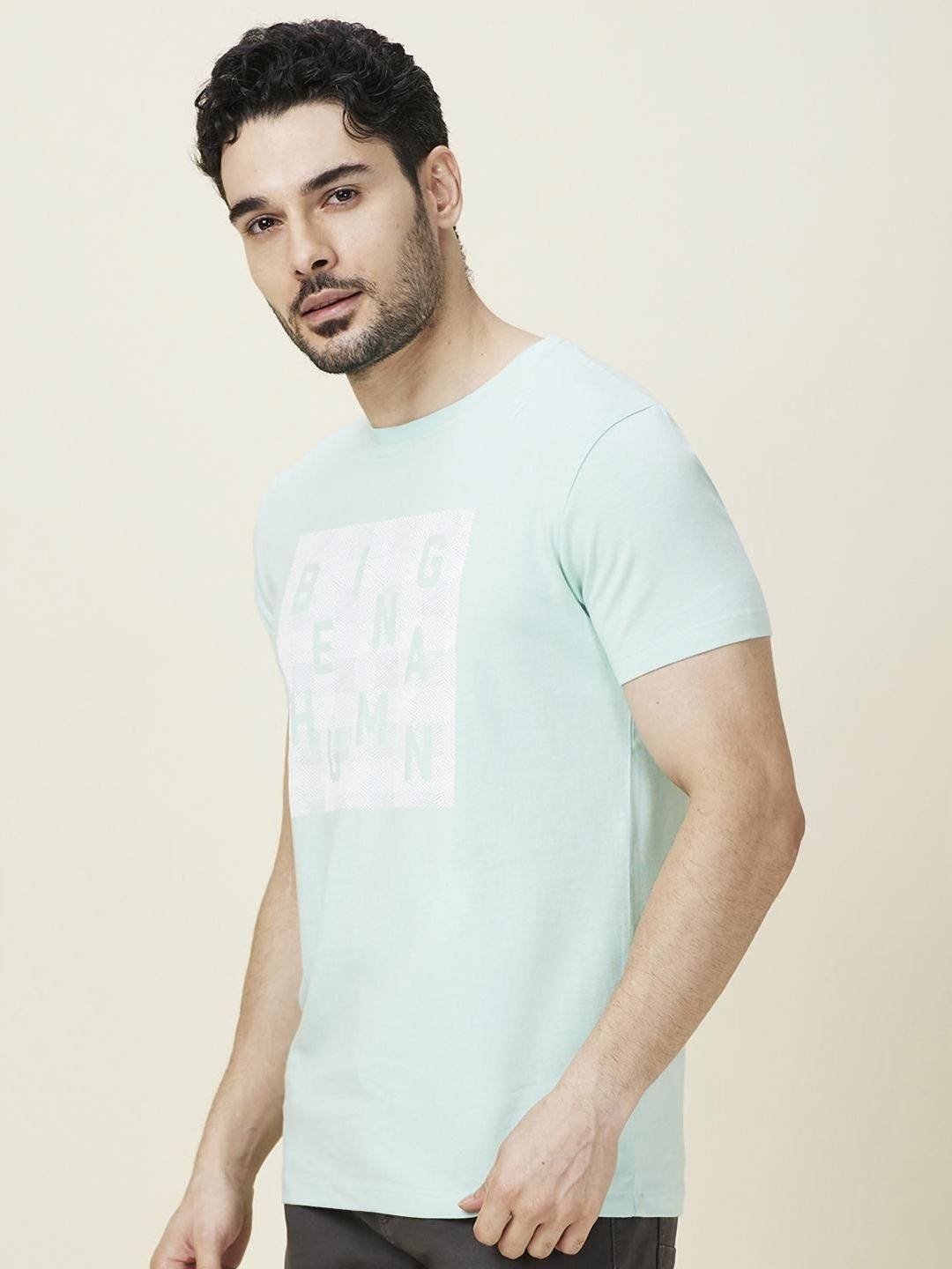 Being Human Men Typography Printed Round Neck Cotton Slim Fit T-shirt