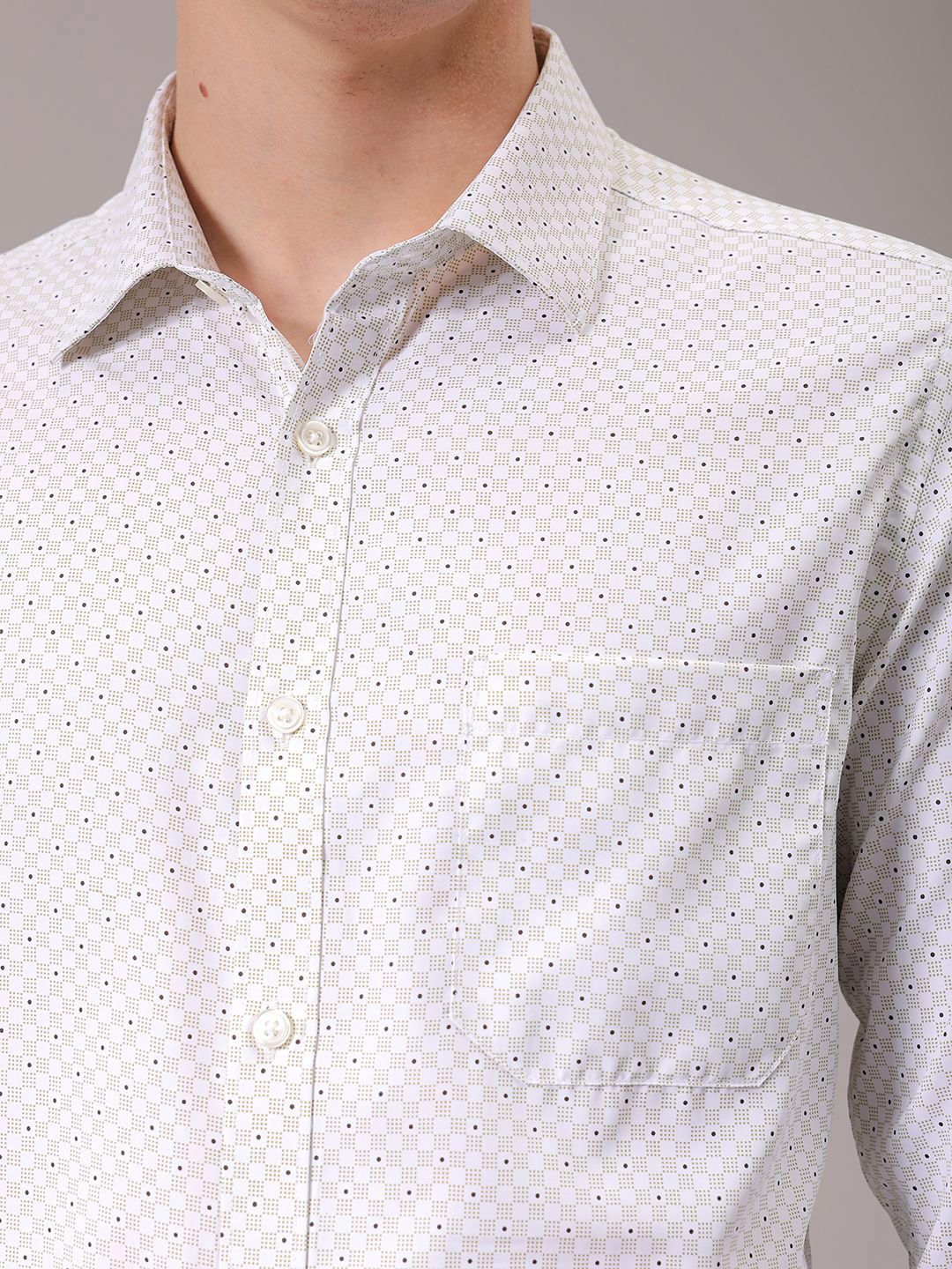 The Indian Garage Co. X Luxe Men Spread Collar Micro Ditsy Printed Slim Fit Formal Shirt