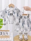 YK Kids Printed Pure Cotton Shirt & Short Clothing Set